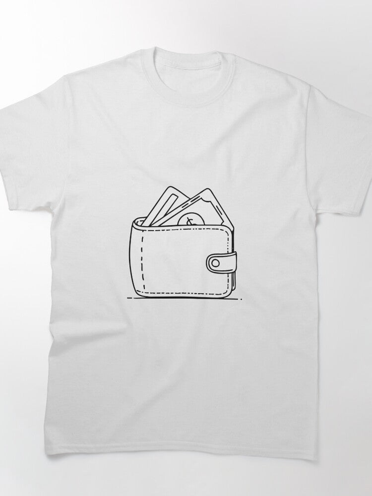 An open wallet revealing cash and cards inside Classic T-Shirt